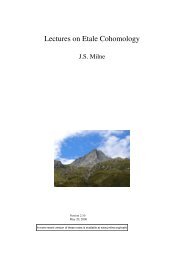 Lectures on Etale Cohomology - James Milne