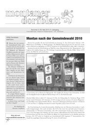 Montan nach der Gemeindewahl 2010 - Montaner Dorfblatt