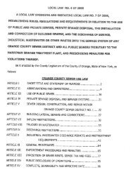 Sewer Use Ordinance of 2008 - Orange County, NY