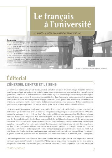 Le français à l'université - AUF