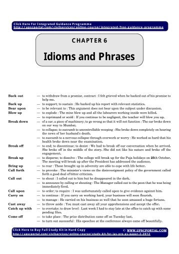 Idioms and Phrases - upscportal