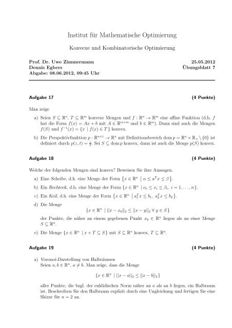 Aufgabenblatt 7 - Mathematik