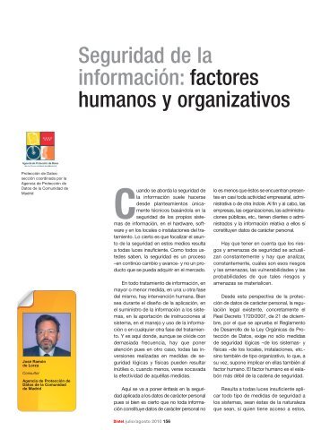Seguridad de la informaciÃ³n: factores humanos y organizativos