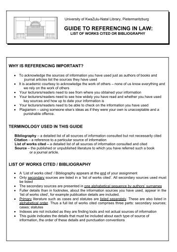 Referencing for university assignments