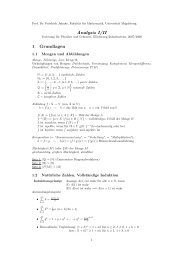 Analysis I/II 1 Grundlagen - Fakultät für Mathematik