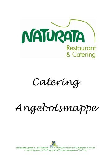 Unsere Catering Angebotmappe - NATURATA