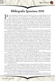 Bibliografía Ignaciana 2010 - Rivista di Ricerca Teologica
