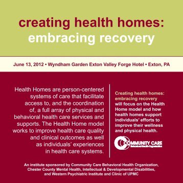 creating health homes: embracing recovery - Community Care ...