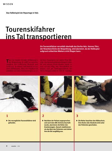 Verletzten Skifahrer ins Tal transportieren