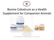 Bovine Colostrum as a Health Supplement for Companion ... - SAVT