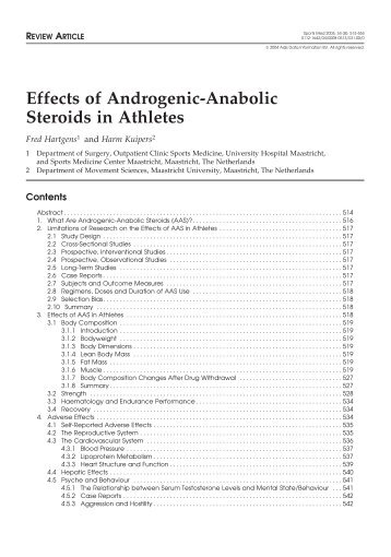Effects of Androgenic-Anabolic Steroids in Athletes - IngentaConnect
