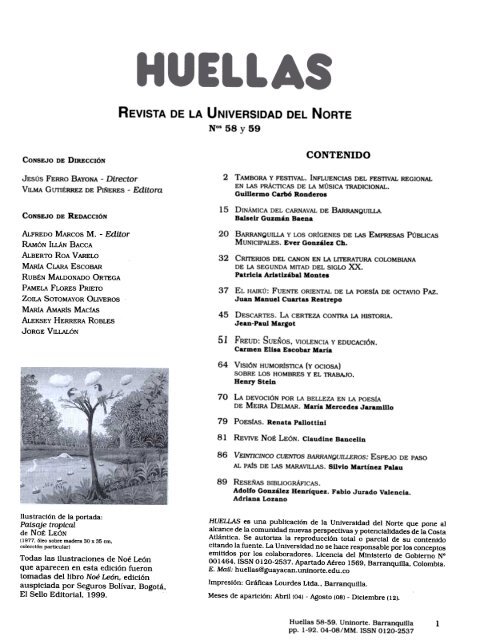 REVISTA DE LA UNIVERSIDAD DEL NORTE NÂ°s 58 y 59 1