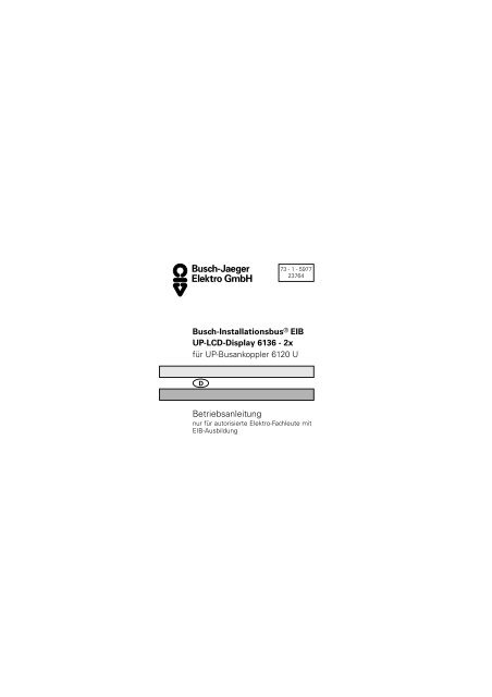 Betriebsanleitung - E-Katalog Archiv