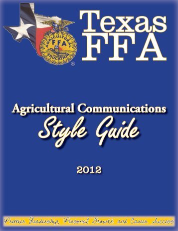 Ag. Comm Style Guide - Texas FFA Association