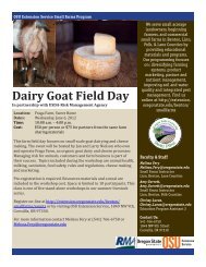 Dairy Goats: Sustainable Production - Oregon Small Farms - Oregon ...