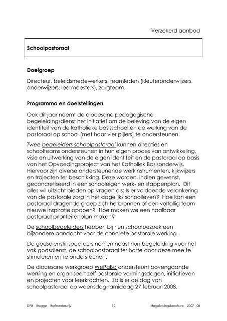 diocesane pedagogische begeleidingsdienst - DPB Brugge
