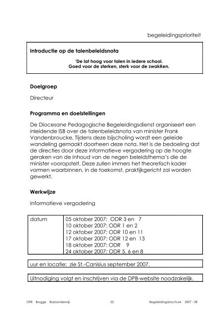 diocesane pedagogische begeleidingsdienst - DPB Brugge