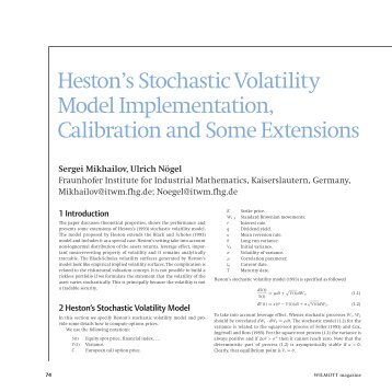 Heston's Stochastic Volatility Model Implementation, Calibration and ...