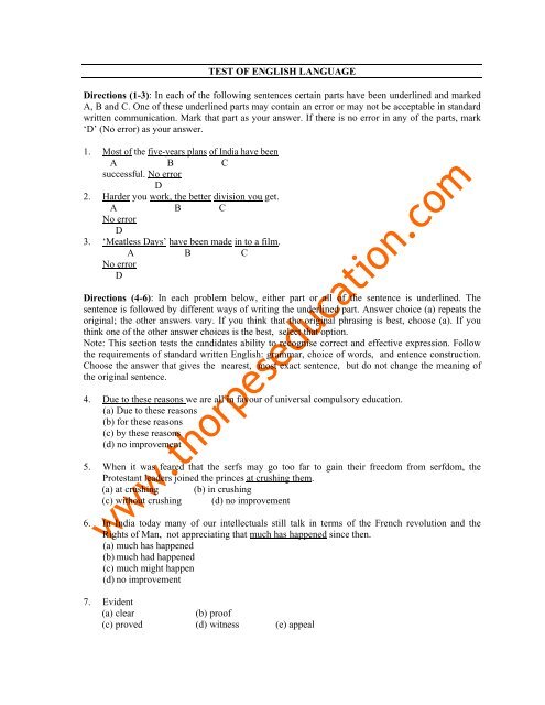 test of english language pdf