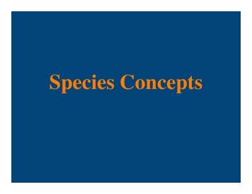 Species Concepts