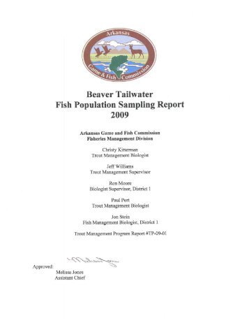 Beaver Lake Tailwater | Fish Population Sampling Report 2009