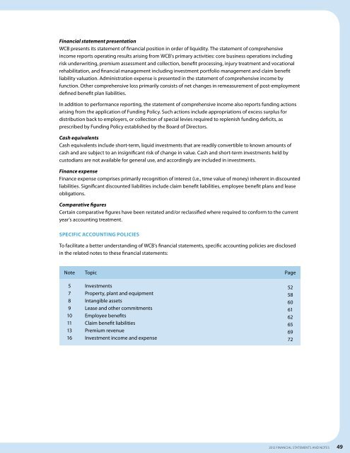 2012 Financial Statements - Workers' Compensation Board