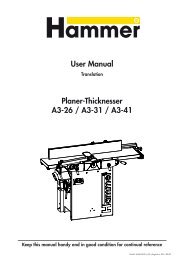 User Manual Planer-Thicknesser A3-26 / A3-31 / A3-41