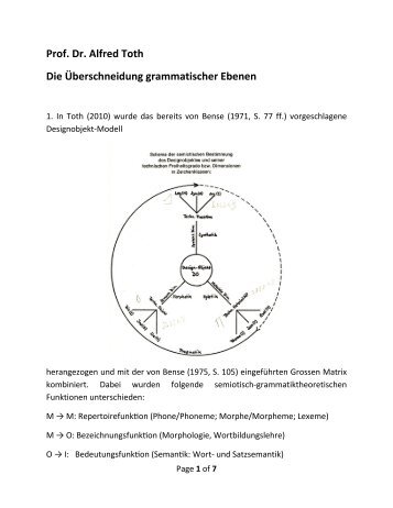 Prof. Dr. Alfred Toth Die Überschneidung grammatischer Ebenen