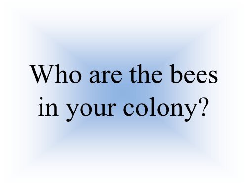 Biology of the Colony