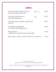Lounge Evening Menu - The G Hotel