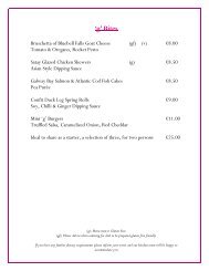 Lounge Evening Menu - The G Hotel