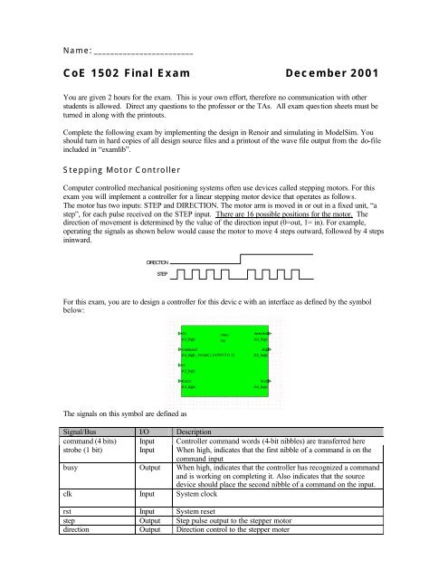 Example final exam