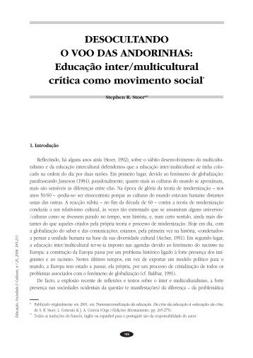 Desocultando o voo das andorinhas - Faculdade de Psicologia e de ...