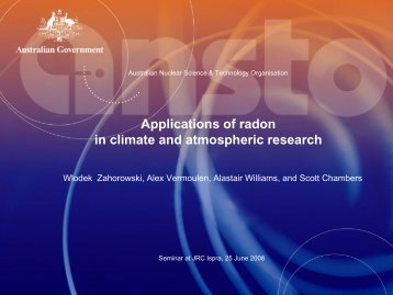 Applications of radon in climate and atmospheric research