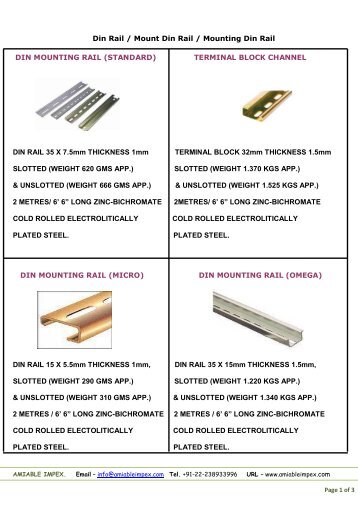 Din Rail / Mount Din Rail / Mounting Din Rail DIN ... - Amiable Impex