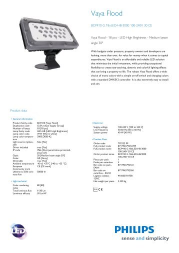 Product Leaflet: VayaFlood BCP410 floodlight - LUCKINSlive