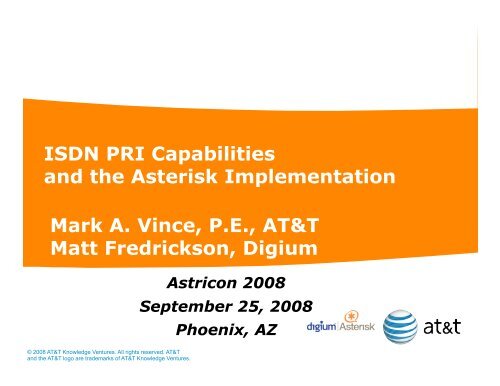 ISDN PRI Capabilities and the Asterisk Implementation ... - Asterisk-ES