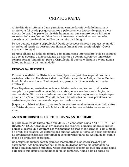 Criptografia, PDF, Criptografia