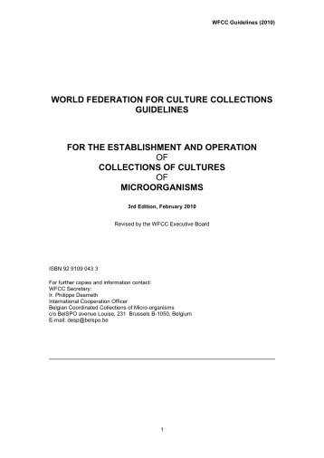 WFCC Guidelines 3rd Edition, February 2010 - World Federation for ...