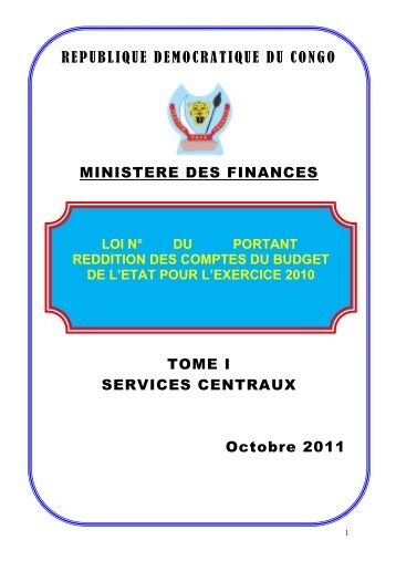 projet de loi portant reddition des comptes 2010 - Ministère du budget