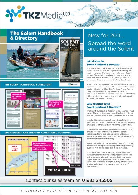 Solent Handbook & Directory Rate Card 2011 - Cowes Online