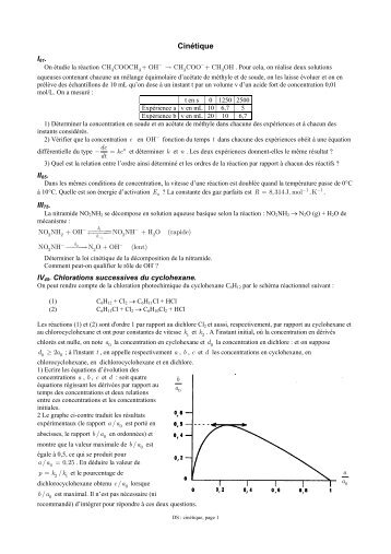 exercices de cinÃ©tique