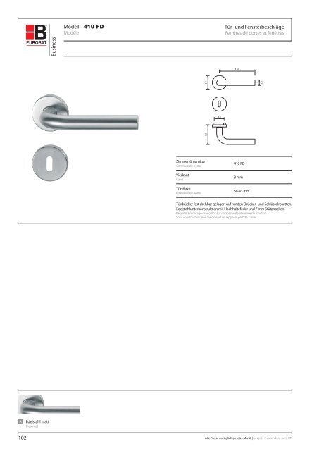 Eurobat Katalog "Griffige Ideen fÃ¼r TÃ¼ren" v11/2008