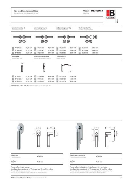 Eurobat Katalog "Griffige Ideen fÃ¼r TÃ¼ren" v11/2008