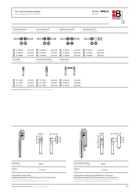 Eurobat Katalog "Griffige Ideen fÃ¼r TÃ¼ren" v11/2008