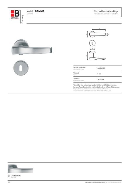 Eurobat Katalog "Griffige Ideen fÃ¼r TÃ¼ren" v11/2008