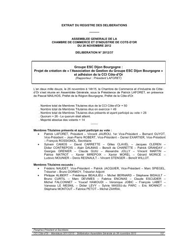 Groupe ESC Dijon Bourgogne : Projet de crÃ©ation ... - CCI CÃ´te-d'Or