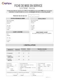 FICHE DE MISE EN SERVICE - EFEX