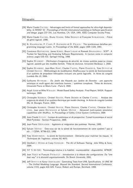 Méthodes pour la validation de modèles formels pour la ... - ISAE