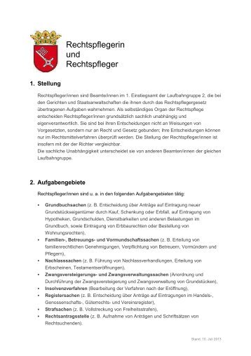 Informationsblatt Rechtspfleger (pdf, 26 kB) - Hanseatisches ...